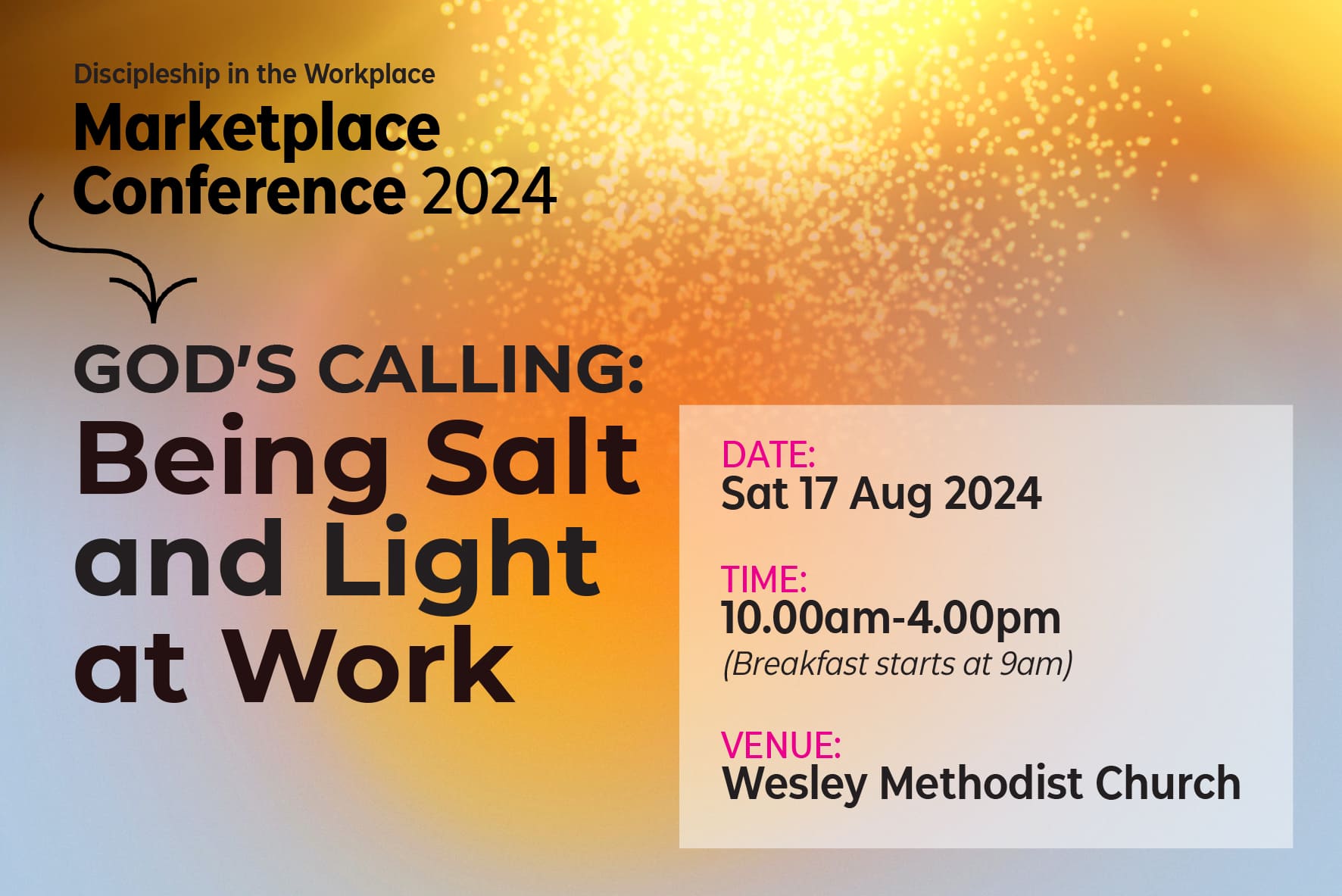 Wesley Methodist Church Marketplace Conference 2024 God's Calling